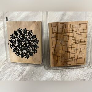 Stamping Up 2 large background Wooden Stamps 5x6 inches
